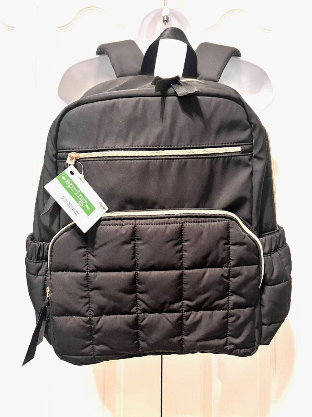 Hobby Lobby Women's Black/Gold NWT Back Pack-Mesh-Travel-Lightweight-Roomy-Quilt